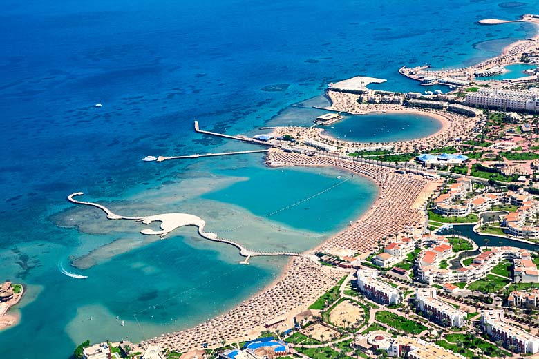Luxury hotels on the beaches of Hurghada, Egypt