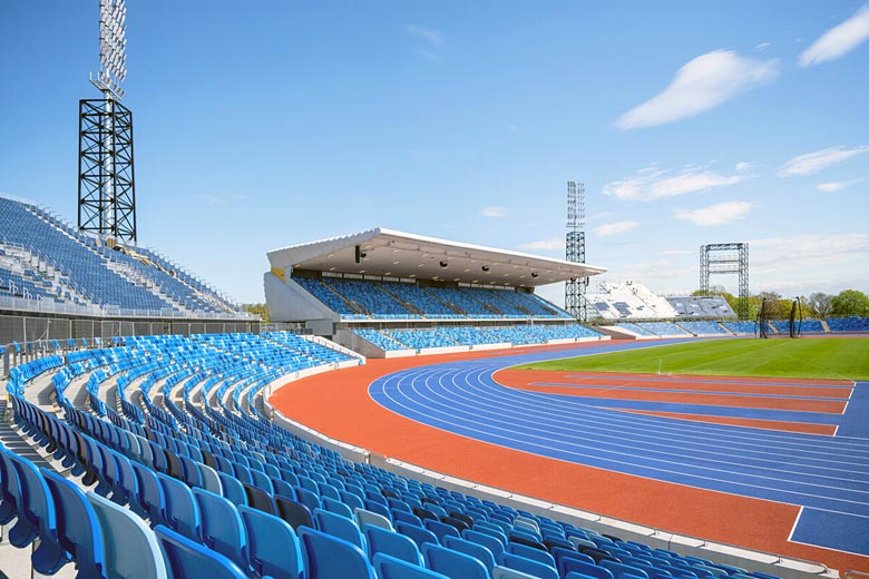Running track inside the Alexander Stadium