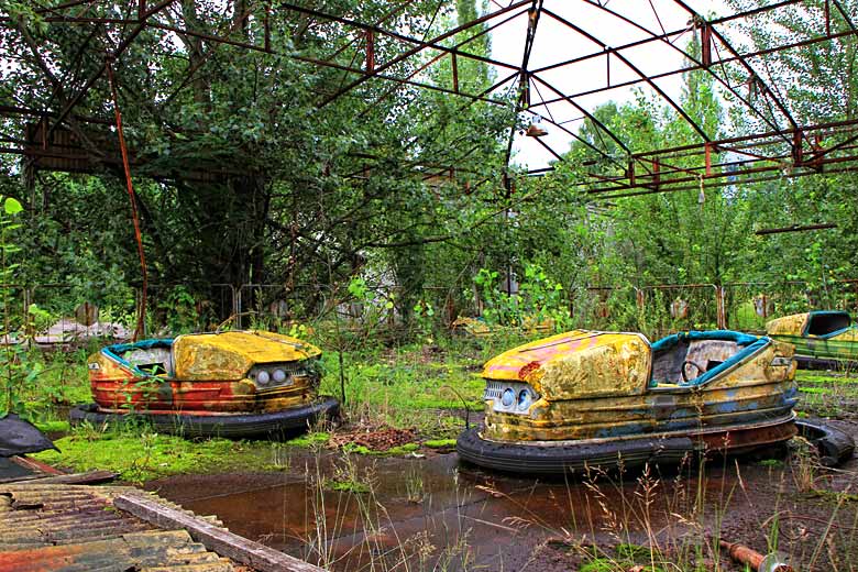 Abandoned amusement park near Chernobyl, Ukraine