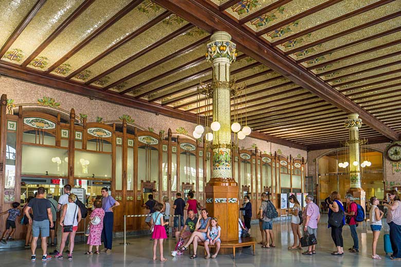 The Art Deco interior of Valencia’s railway station