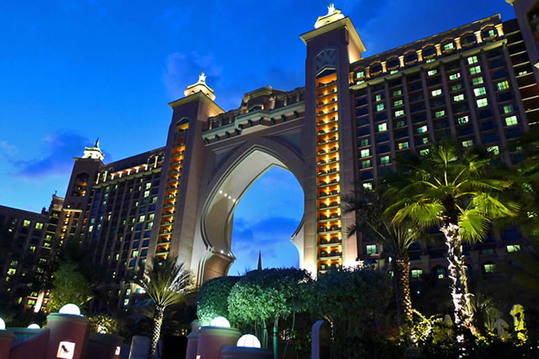 Atlantis the Palm Hotel Dubai, December evening