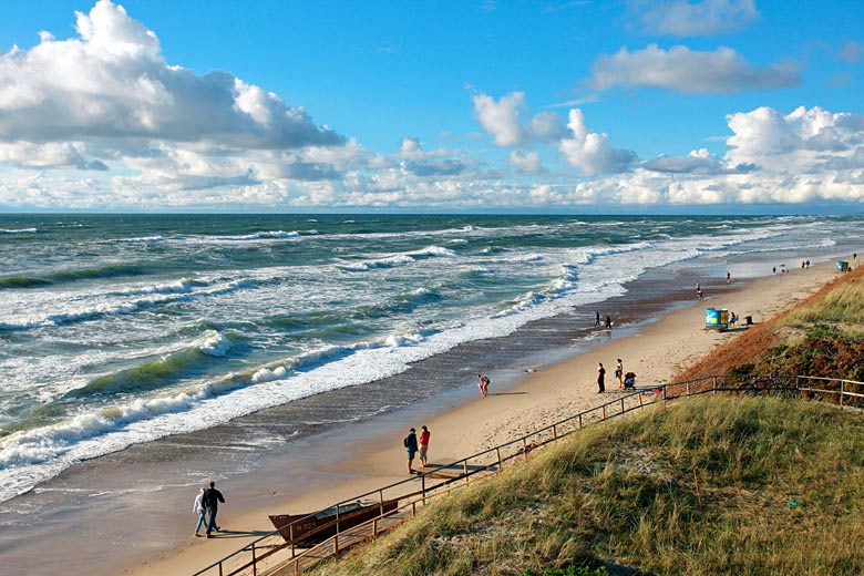 The wild waves on the Baltic Sea coast of the Curonian Spit