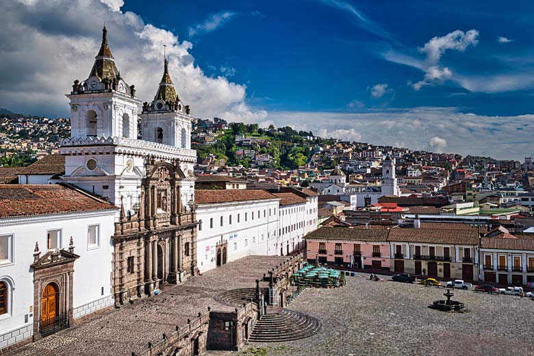 The historic Basilica of San Francisco in Quito