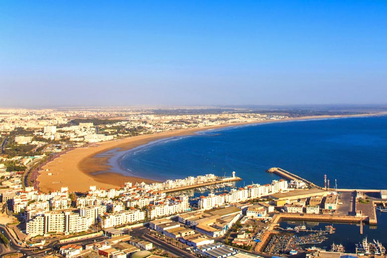The beach in Agadir, Morocco