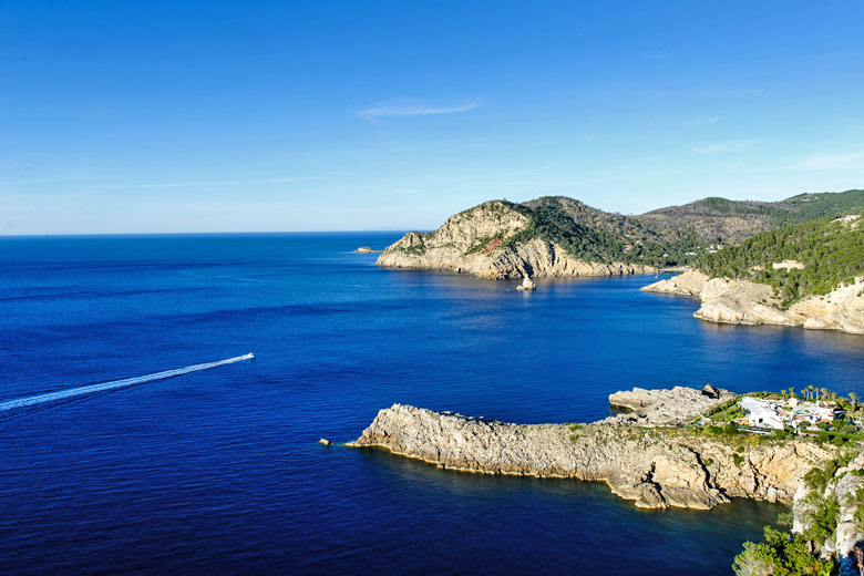 Blue sea around Ibiza