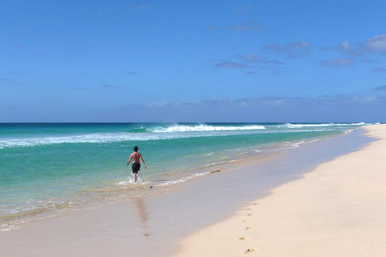 Pristine beach on Boa Vista Island, Cape Verde