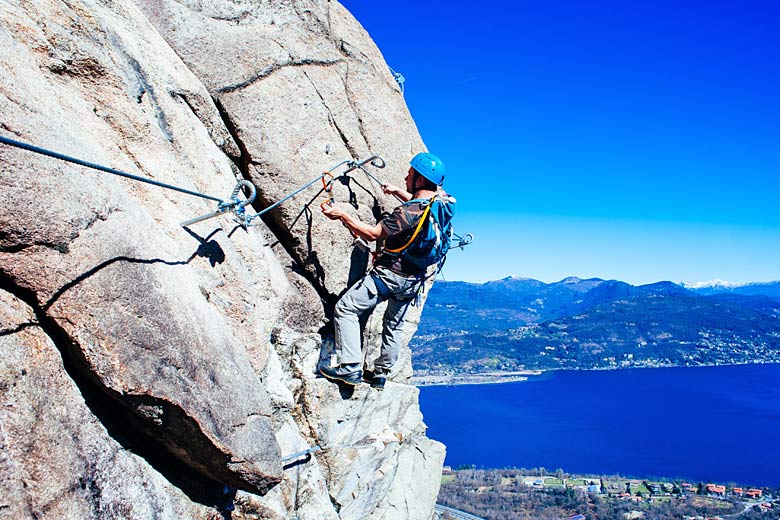 Enjoy sky-high views from one of the region's via ferrata routes