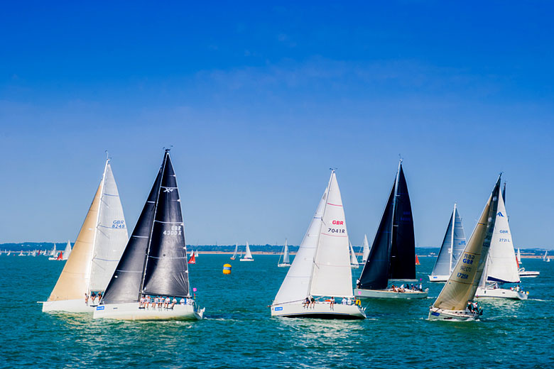 Yacht race during Cowes Week on the Isle of Wight