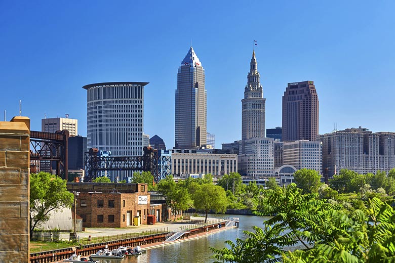Downtown Cleveland, Ohio and the Cuyahoga River