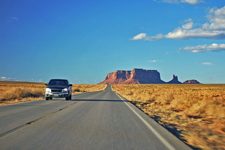 Driving through Monument Valley, USA