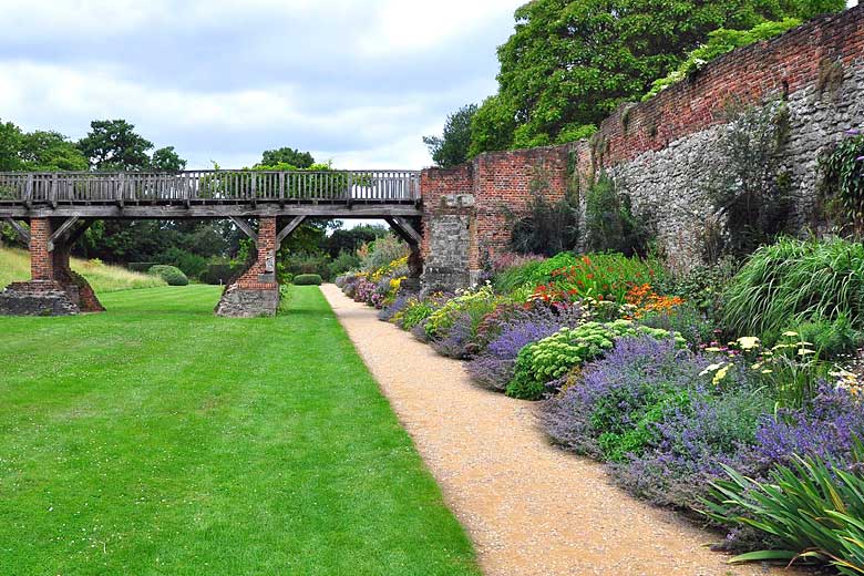 Herbaceous border along the old moat, Eltham Palace