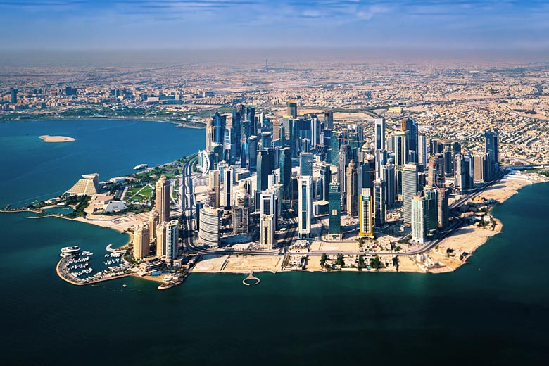 The downtown West Bay area of Doha from above