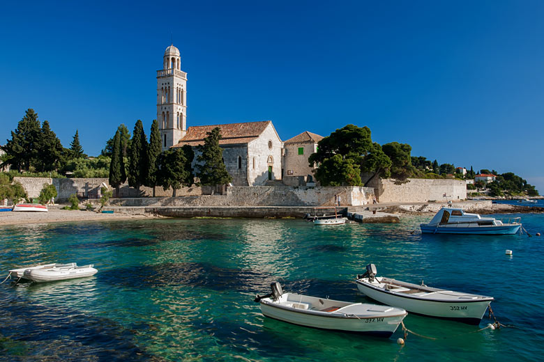Franciscan monastery on the nearby island of Hvar, Croatia