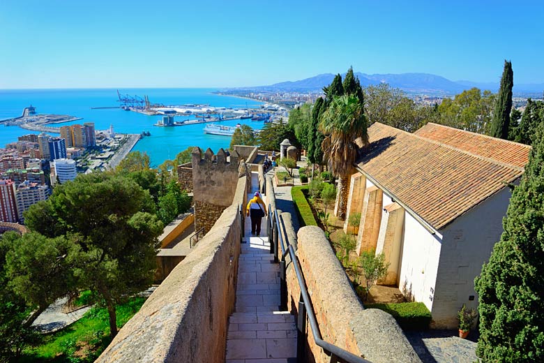 View of the port from the ramparts of Gibralfaro Castle