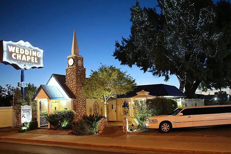 The tiny Graceland Wedding Chapel in Las Vegas