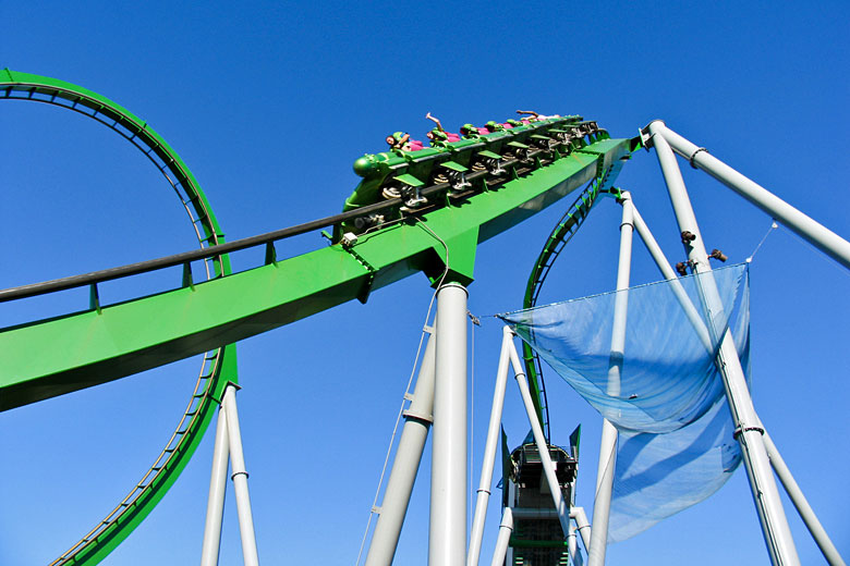 Scaling the heights of the Incredible Hulk Coaster at Universal's Islands of Adventure