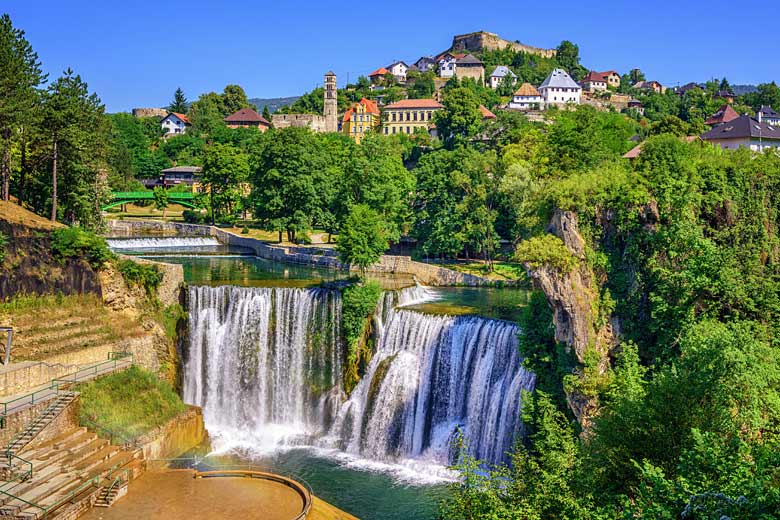 Jajce old town and the Pliva waterfall, Bosnia and Herzegovina