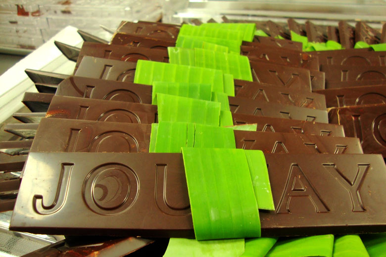 Jouvay chocolate bars from the Diamond Chocolate Factory