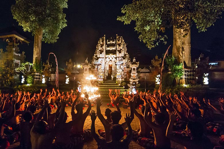 Kecak 'monkey chant' dance in a temple courtyard, Bali