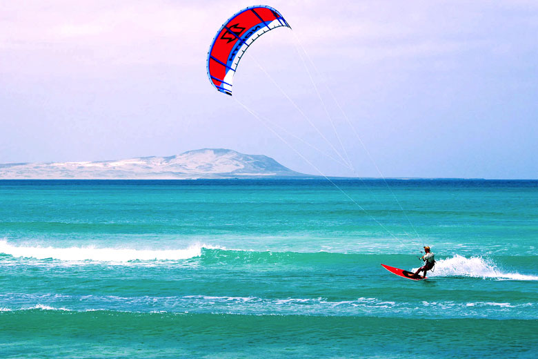 Kitesurfing on Boa Vista, Cape Verde