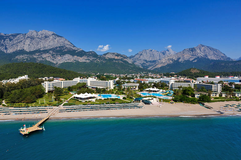 Large beachfront hotels, Kemer, Turkey