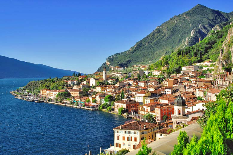 The town of Limone on the west side of Lake Garda - © Panther Media GmbH - Alamy Stock Photo