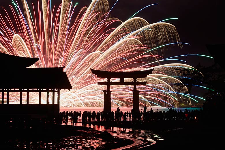 Miyajima, one of Japan's many firework festivals