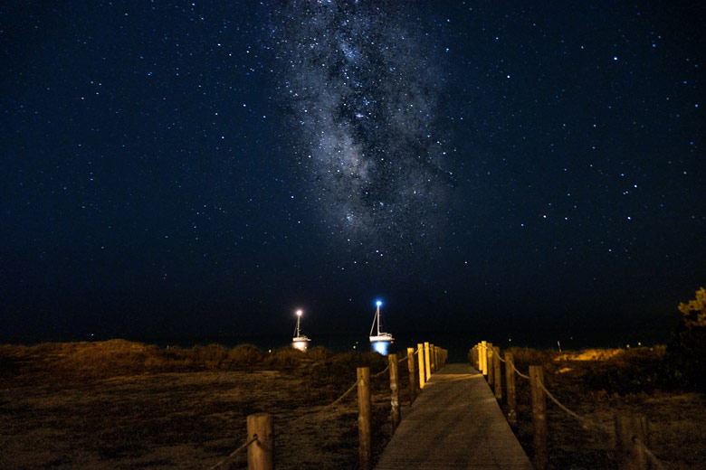 The Milky Way over Son Bou Beach