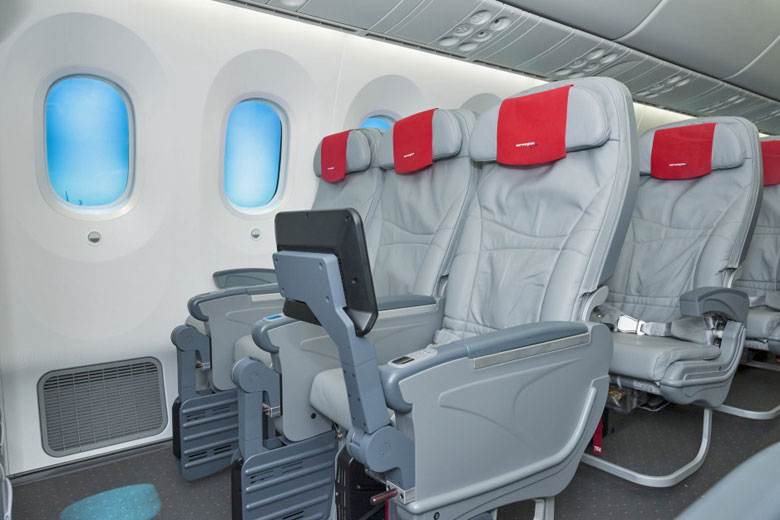 Interior of a Norwegian Air 787 Dreamliner
