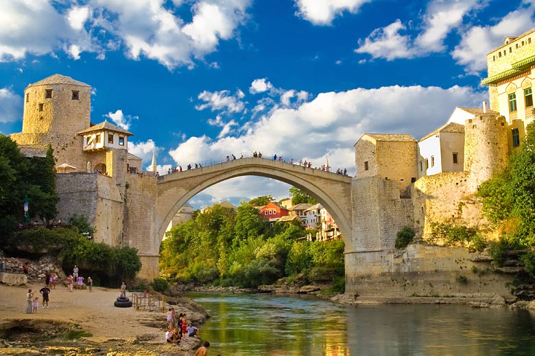 The famous old bridge at Mostar, Bosnia and Herzegovina