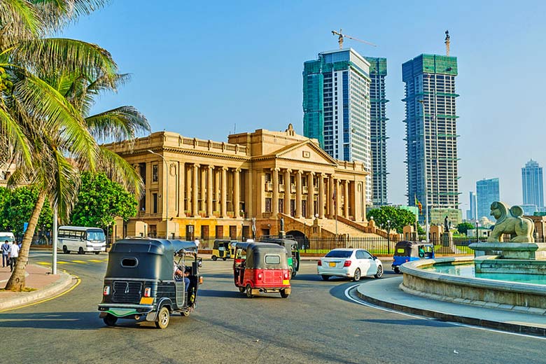 Old meets new in Colombo - the old Parliament building