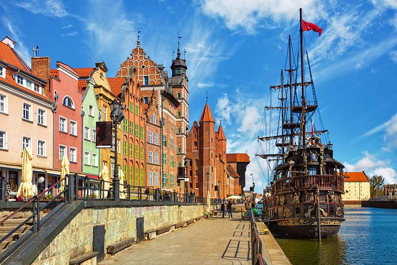 The Old Town of Gdansk by the Motlawa River