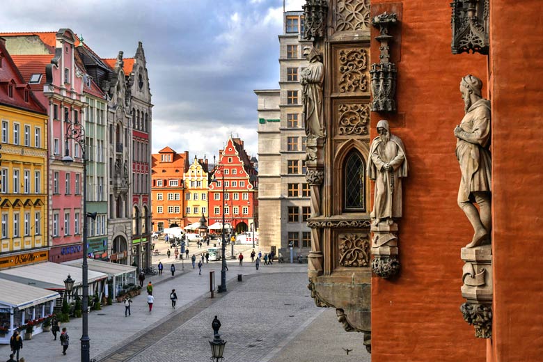 View from the Old Town Hall in Wroclaw towards Salt Market Square