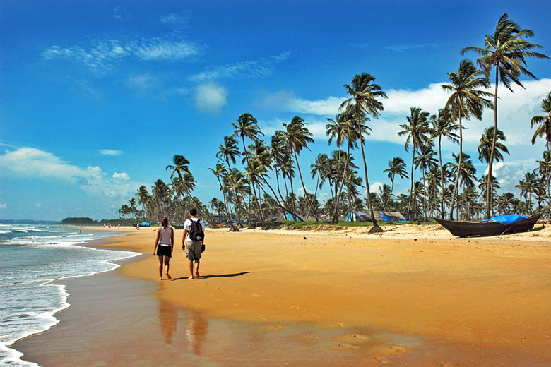 Strolling along the beach in Goa, India
