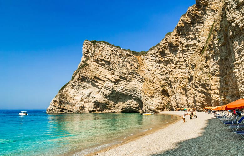 Paradise Beach, Corfu, accessible only from the sea