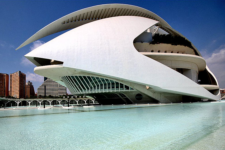 The striking Queen Sofia Palace of the Arts opera house in Valencia