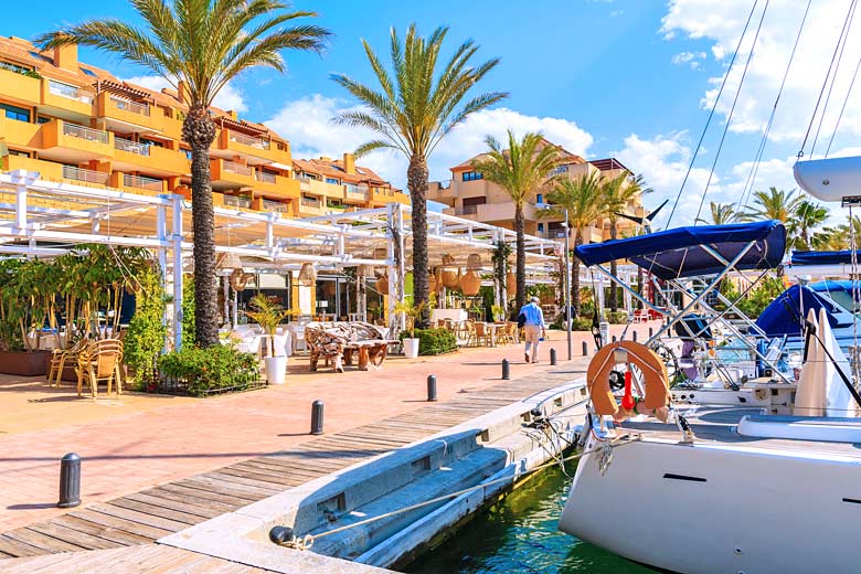 Restaurants in the port of Sotogrande, southern Spain