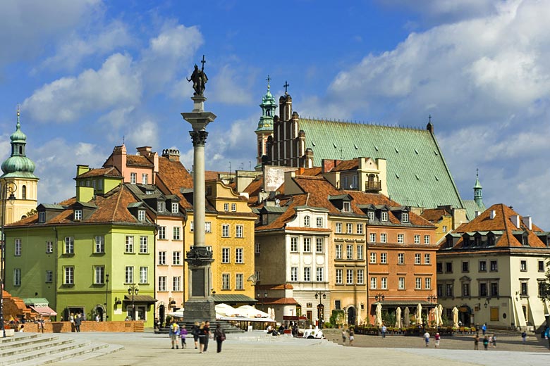 Beautifully restored buildings in the centre of Warsaw