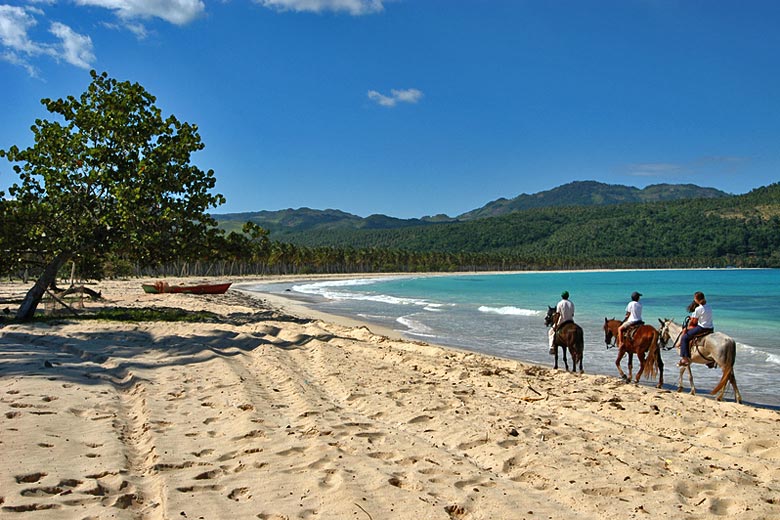 Riding on the beach of Playa Rincon, Dominican Republic