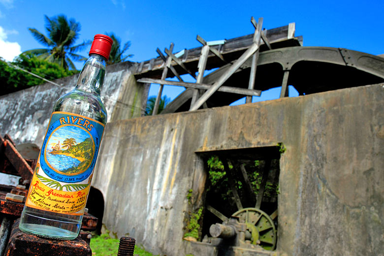 Grenada's very own Rivers Rum, distilled in batches on the island