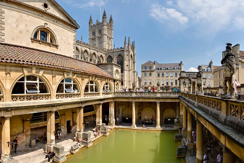 Roman Baths and Abbey in the City of Bath