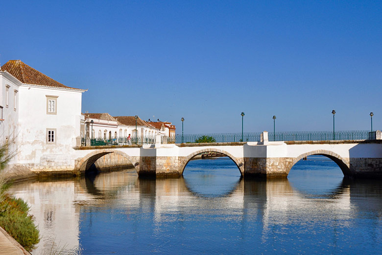 The ancient Roman bridge at Tavira, Portugal