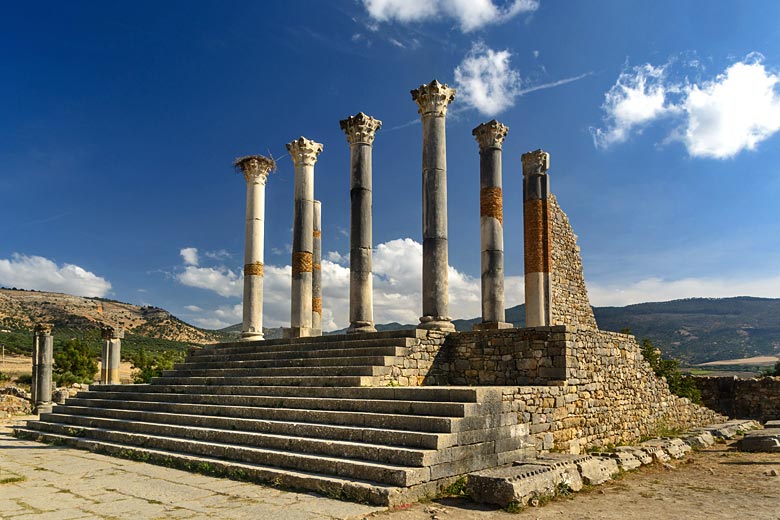 Part of the Roman ruins at Volubilis near Meknes, Morocco
