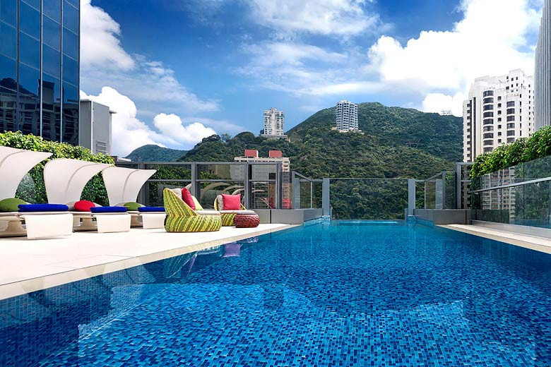 Roof garden pool at Hotel Indigo, Hong Kong Island