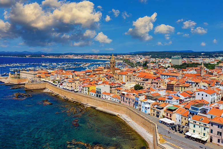The seaside town of Alghero on the west coast of Sardinia