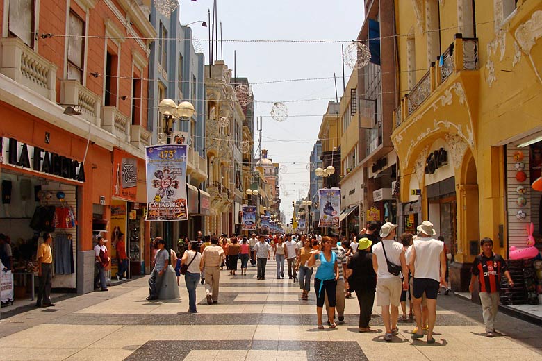 Shopping in the centre of Lima, Peru