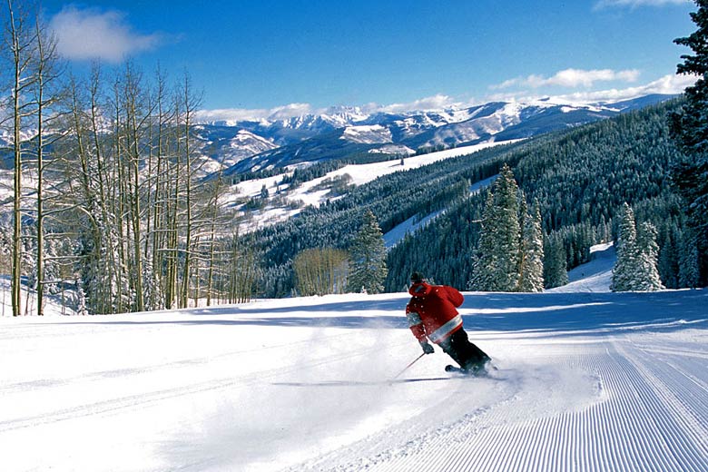 Skiing at Beaver Creek in the Vail Valley, Colorado