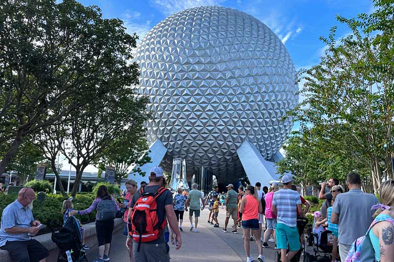 The Iconic 'Spaceship Earth' attraction at Disney World EPCOT