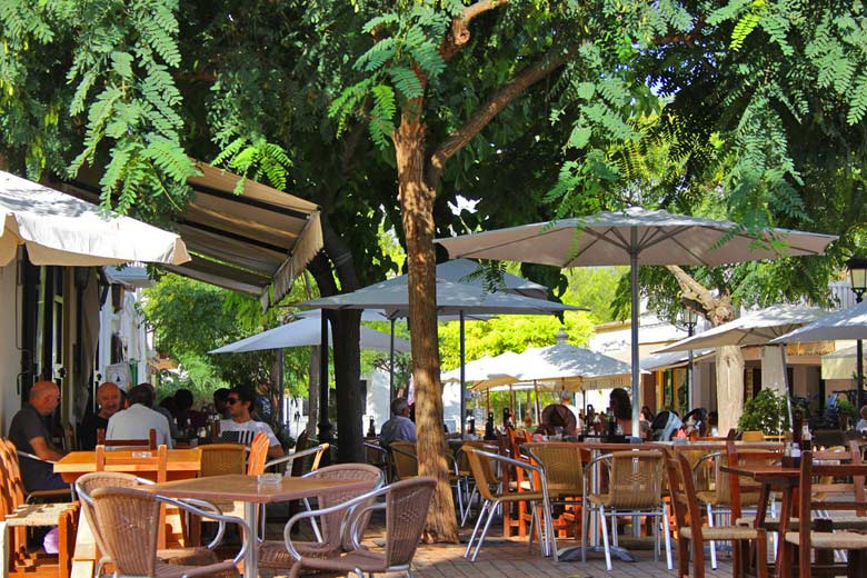 Street cafés in Santa Gertrudis, Ibiza