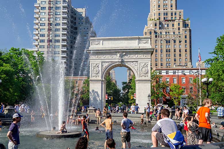 A summer's day in Washington Square, New York City